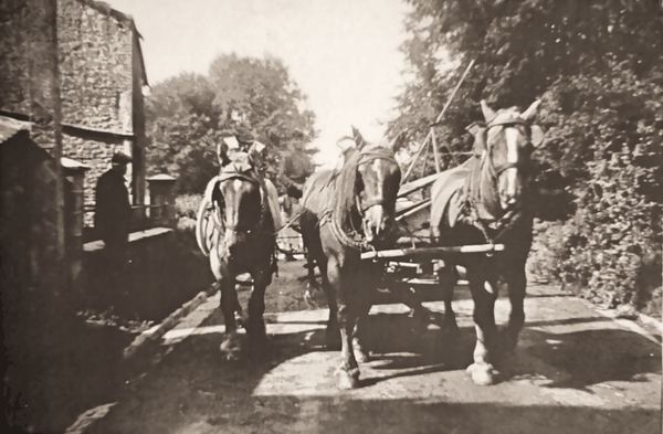 Retour de travaux des champs. Le personnage : Camille Bovir (père de Henri).